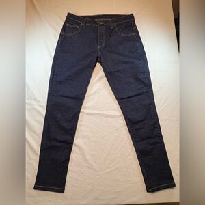 Dearborn Men’s Dark Blue Denim Jeans Straight Leg Stretch Size 32